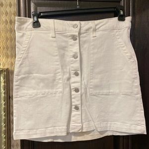 JCrew white denim skirt